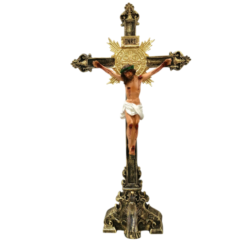 Crucifixo de Mesa São Bento 53cm