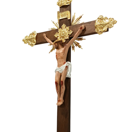 Cruz de parede 65cm Ornado com Metal  Dourado - Image 2