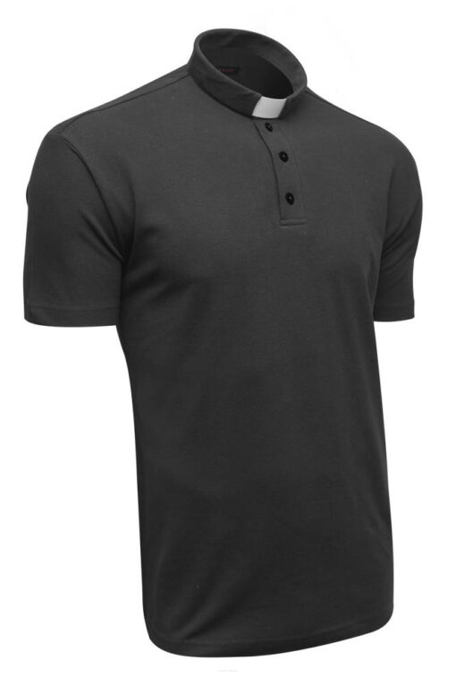 Camisa Clerical Importada - Polo Preta "M"