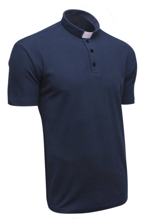 Camisa Clerical Importada - Polo Azul "P"